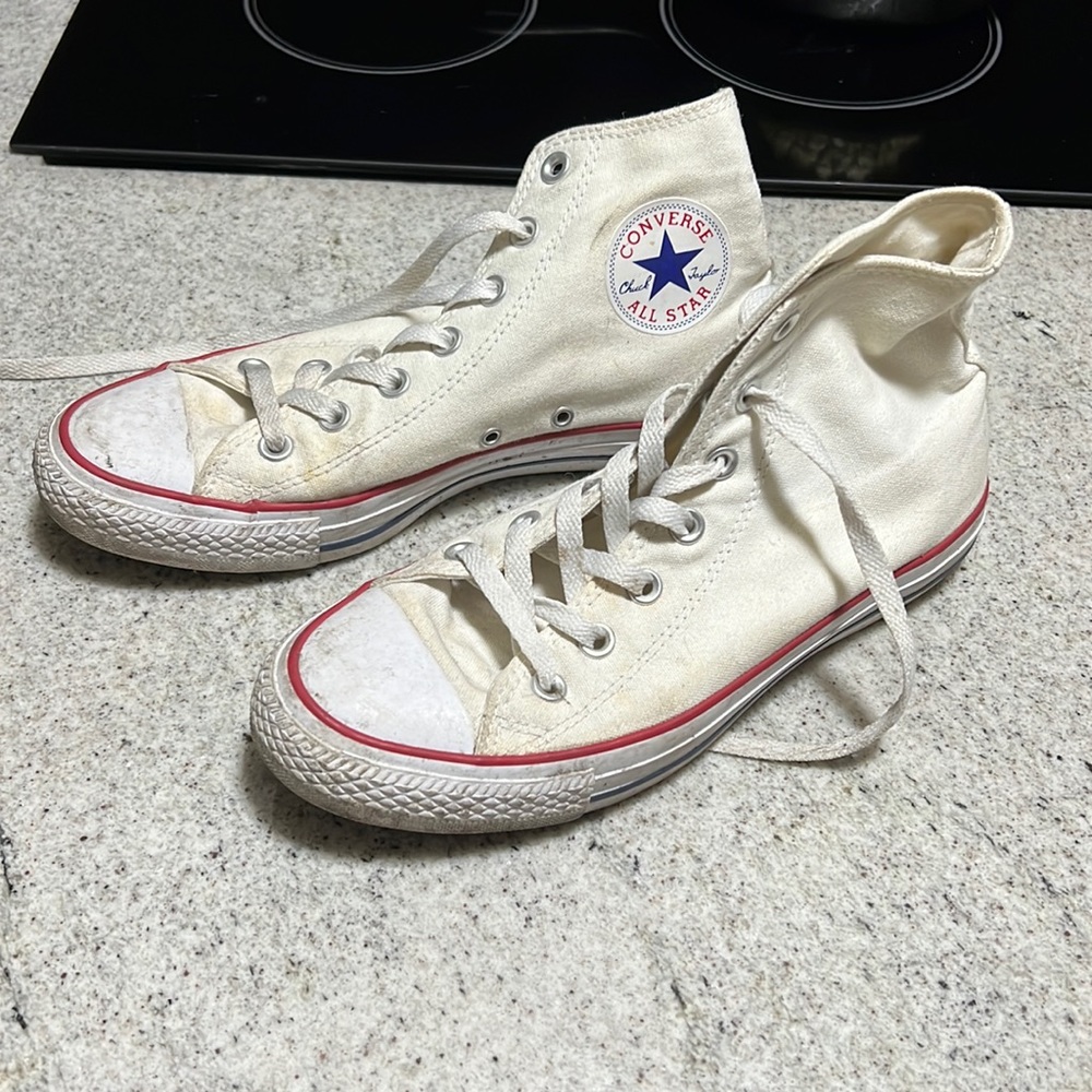 Womens White High Top Converse
